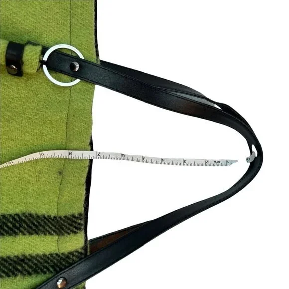 𝅺NWT Repurposed Handmade Wool Shopper Tote Green - Picture 5 of 6